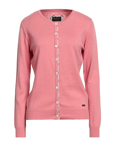 BARBOUR Cardigan DRESS TARTAN Rosa 90% Cotone, 10% Cachemire