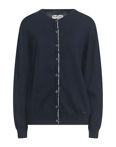BARBOUR Cardigan DRESS TARTAN Blu navy 90% Cotone, 10% Cachemire