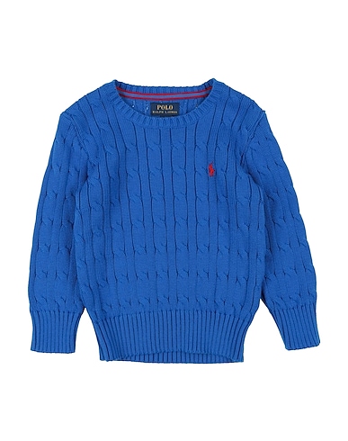 POLO RALPH LAUREN Pullover LS CABLE CN-TOPS-SWEATER Blu china 100% Cotone