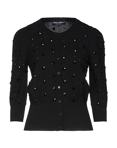 DOLCE&GABBANA Cardigan Black 100% Cashmere, Resin, Polyester