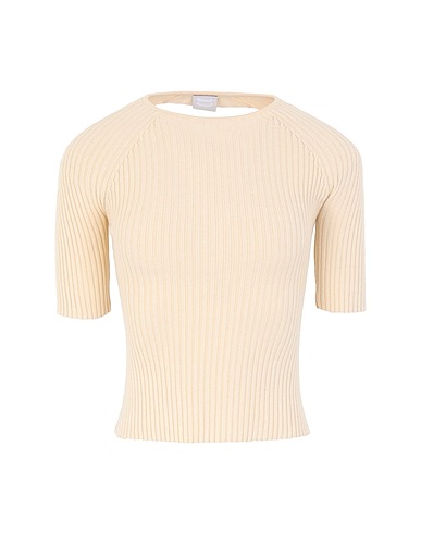 8 by YOOX Sweater RIBBED VISCOSE S/SLEEVE SWEATER
 Ivory 70% Viscose, 30% Polyester