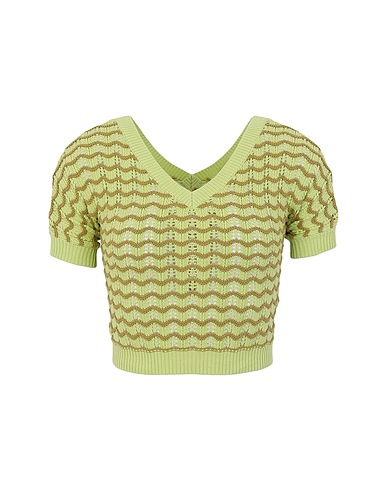 8 by YOOX Pullover SHORT SLEEVE JUMPERS
 Säuregrün 100% Baumwolle