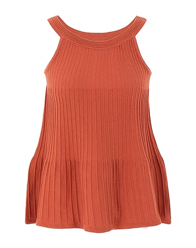 8 by YOOX Top RIB COTTON BLEND KNIT SLEEVELESS TOP

 Rust 50% Cotton, 50% Acrylic