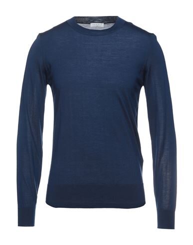 Sandro Merino Wool Crewneck Sweater In Dark Blue