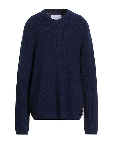 CALVIN KLEIN JEANS Pullover Blu navy 90% Cotone, 10% Lana