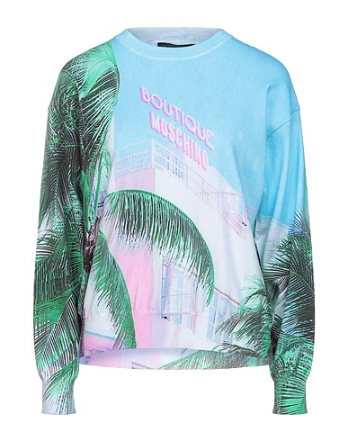 BOUTIQUE MOSCHINO Jumper Turquoise 100% Cotton, Polyamide, Elastane