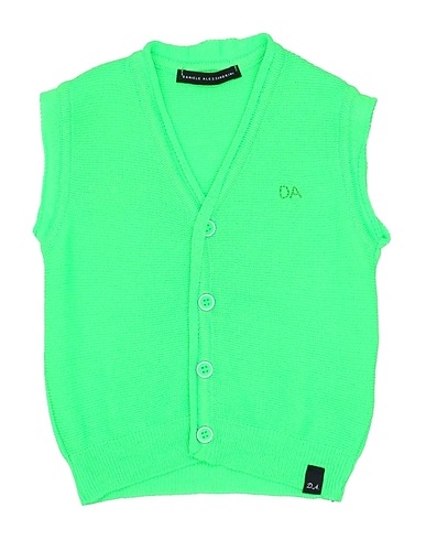 DANIELE ALESSANDRINI Cardigan Lime green 70% Cotton, 30% Acrylic