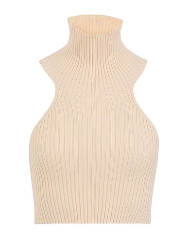 8 by YOOX Crop top VISCOSE KNIT SLEEVELESS  ROLL-NECK  CROP TOP
 Ivory 70% Viscose, 30% Polyester