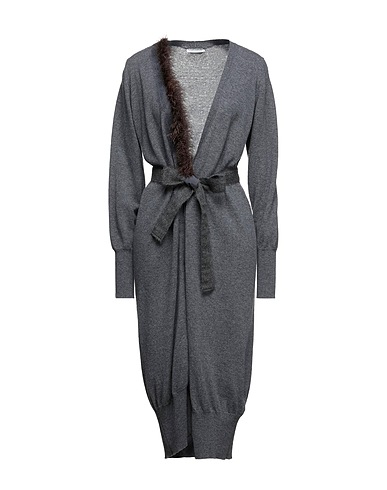 BALLANTYNE Cardigan Grey 85% Wool, 15% Cashmere, Feather