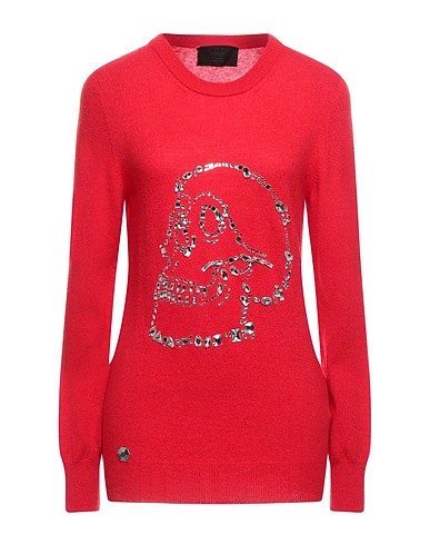 PHILIPP PLEIN Sweater Red 50% Polyamide, 40% Wool, 10% Cashmere, Glass