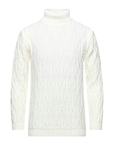 LES COPAINS Polo neck White 40% Cotton, 30% Wool, 18% Viscose, 12% Polyamide