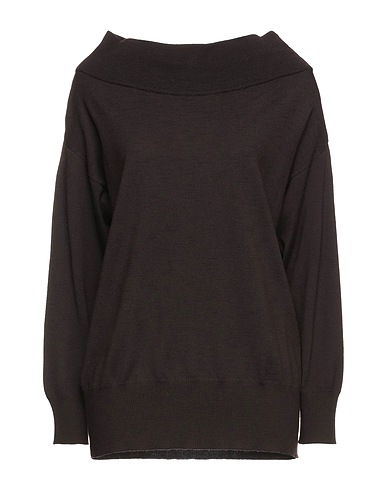 ALPHA STUDIO Jumper Dark brown 100% Merino Wool