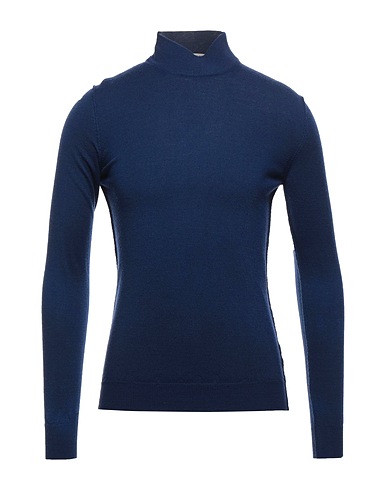 TSD12 Polo neck Blue 50% Merino Wool, 50% Acrylic