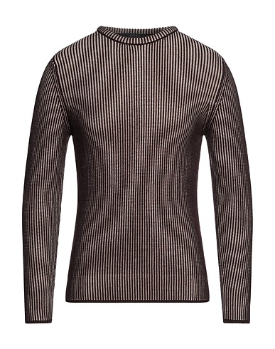 VNECK Jumper Dark brown 50% Merino Wool, 50% Acrylic