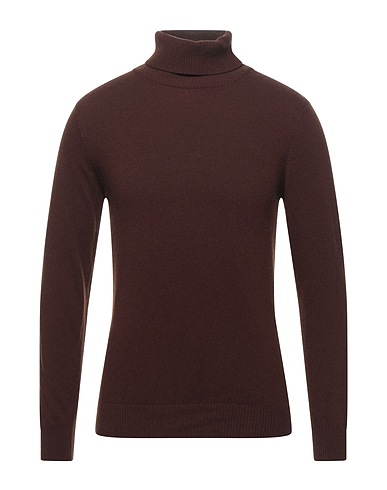 DANIELE FIESOLI Turtleneck Dark brown 90% Merino Wool, 10% Cashmere