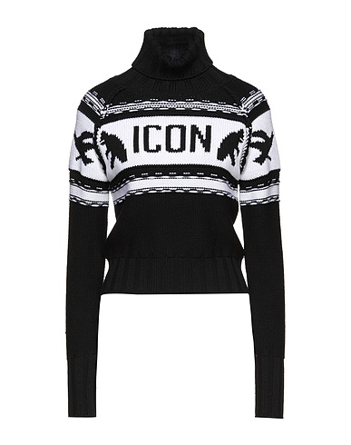 DSQUARED2 Polo neck Black 100% Virgin Wool