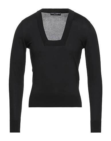 DOLCE&GABBANA Jumper Black 55% Silk, 45% Cotton