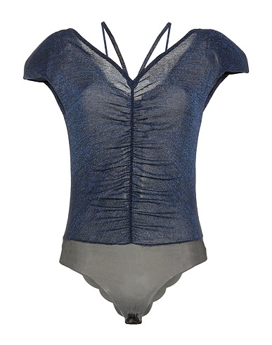 SIMONA CORSELLINI TOPWEAR Blu 70% Viscosa, 15% Poliestere, 15% Fibra di metallo, Poliammide, Elastan