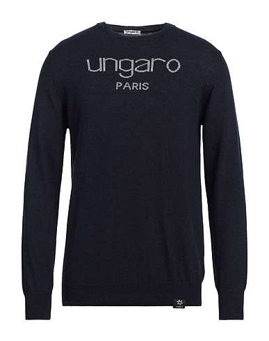 UNGARO Pullover Blu notte 40% Viscosa, 30% Poliammide, 25% Lana, 5% Cachemire