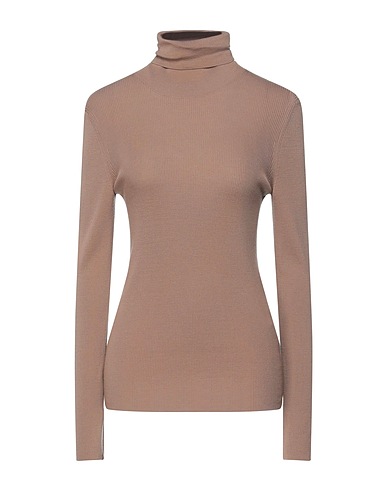 'S MAX MARA Polo neck Light brown 100% Virgin Wool