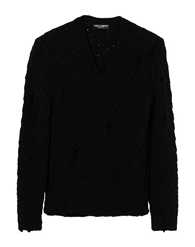 DOLCE&GABBANA Jumper Black 93% Virgin Wool, 7% Polyamide