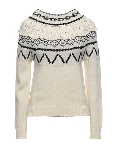 ALBERTA FERRETTI Cashmere jumper Ivory 98% Cashmere, 2% Wool, Polyester, Polyamide