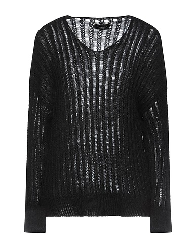 ROBERTO COLLINA Jumper Black 40% Nylon, 17% Wool, 16% Polyester, 14% Viscose, 13% Mohair wool