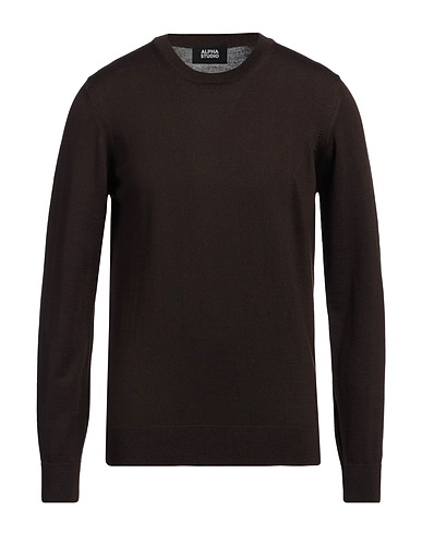 ALPHA STUDIO Jumper Chocolate brown 100% Merino Wool