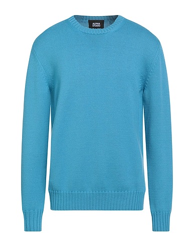 ALPHA STUDIO Pullover Azzurro 100% Lana Merino
