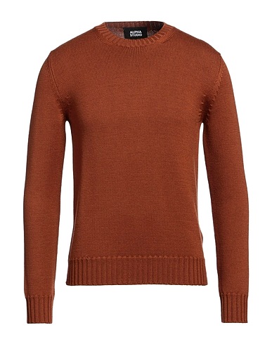 ALPHA STUDIO Jumper Brown 100% Merino Wool