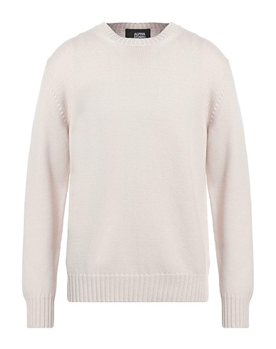 ALPHA STUDIO Pullover OFF WHITE 100% Merinowolle