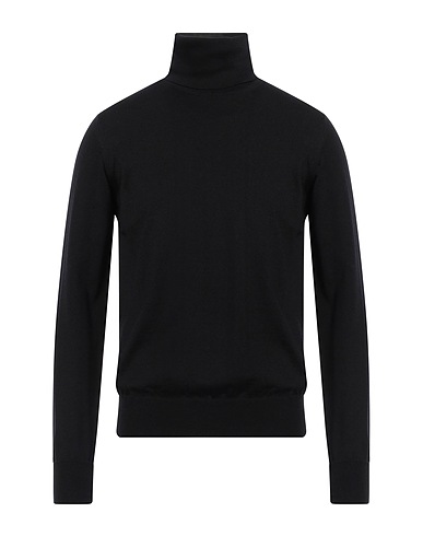 ALPHA STUDIO Polo neck Black 100% Merino Wool