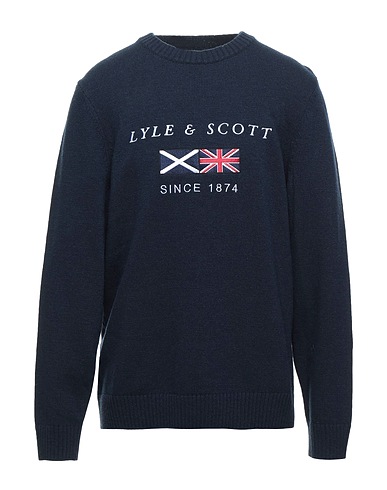 LYLE & SCOTT Jumper Midnight blue 50% Lambswool, 50% Nylon