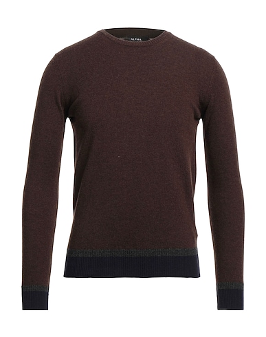ALPHA STUDIO Sweater Dark brown 100% Wool