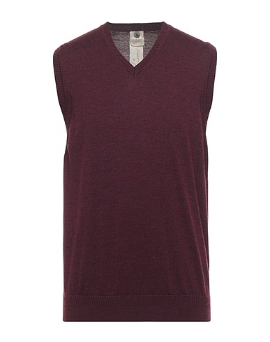 H953 Sleeveless sweater Burgundy 100% Merino Wool