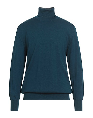OFFICINA 36 Polo neck Deep teal 50% Merino Wool, 50% Acrylic