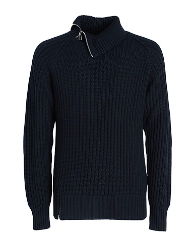 BRIAN DALES Sweater with zip Midnight blue 60% Wool, 40% Acrylic