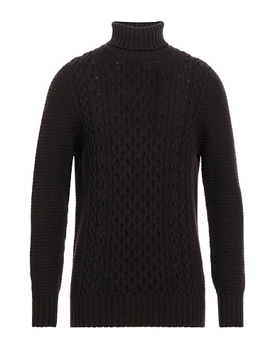 DRUMOHR Polo neck Dark brown 100% Lambswool