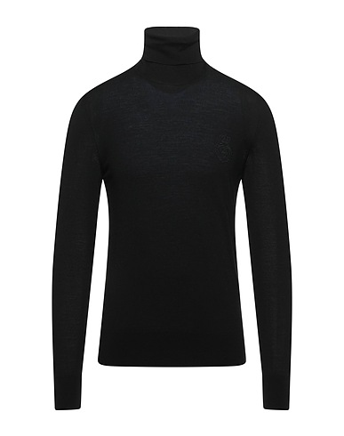 DOLCE&GABBANA Polo neck Black 100% Virgin Wool, Polyester