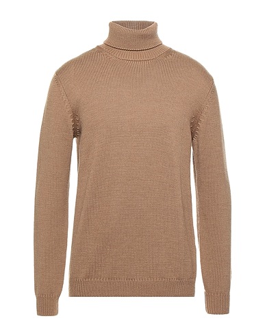 ROBERTO COLLINA Polo neck Camel 100% Merino Wool