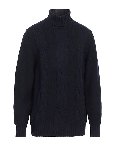 BROOKSFIELD Polo neck Navy blue 35% Polyamide, 30% Viscose, 30% Wool, 5% Cashmere