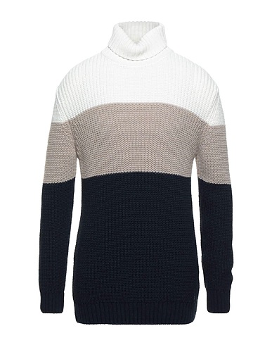LES COPAINS Polo neck Midnight blue 40% Cotton, 30% Wool, 18% Viscose, 12% Polyamide