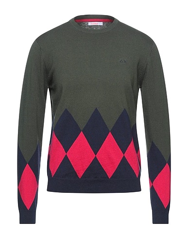 SUN 68 Jumper Dark green 50% Wool, 50% Cotton
