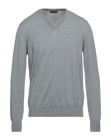 ALPHA MASSIMO REBECCHI Jumper Grey 100% Merino Wool, Leather