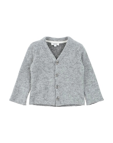 ALETTA Cardigan Light grey 80% Cotton, 10% Acrylic, 4% Viscose, 3% Polyester, 3% Polyamide