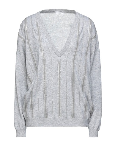 BRUNELLO CUCINELLI Cashmere jumper Light grey 100% Cashmere, Polyamide