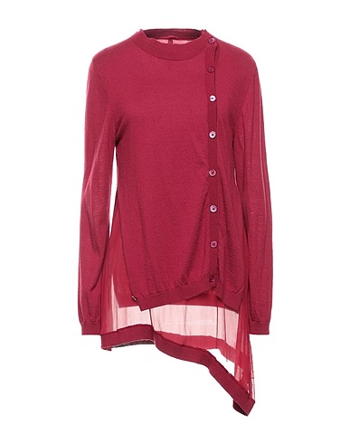 MANILA GRACE Cardigan Burgundy 75% Wool, 20% Polyester, 5% Cashmere, Silk