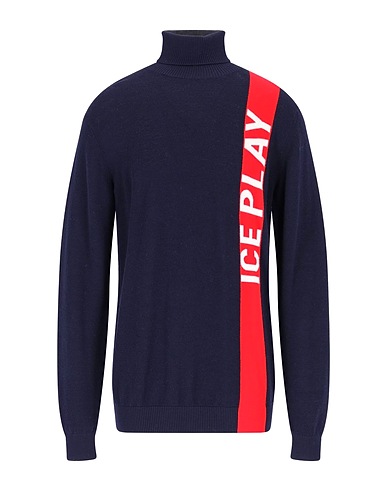 ICE PLAY Polo neck Midnight blue 100% Wool