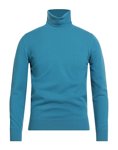 ALPHA STUDIO Polo neck Slate blue 100% Geelong Wool