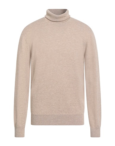 ALPHA STUDIO Polo neck Sand 100% Geelong Wool